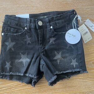 NEW w/tags Joes Jeans Shorts Girls Sz 7 The Serenity Mid-Rise Faded Black Stars